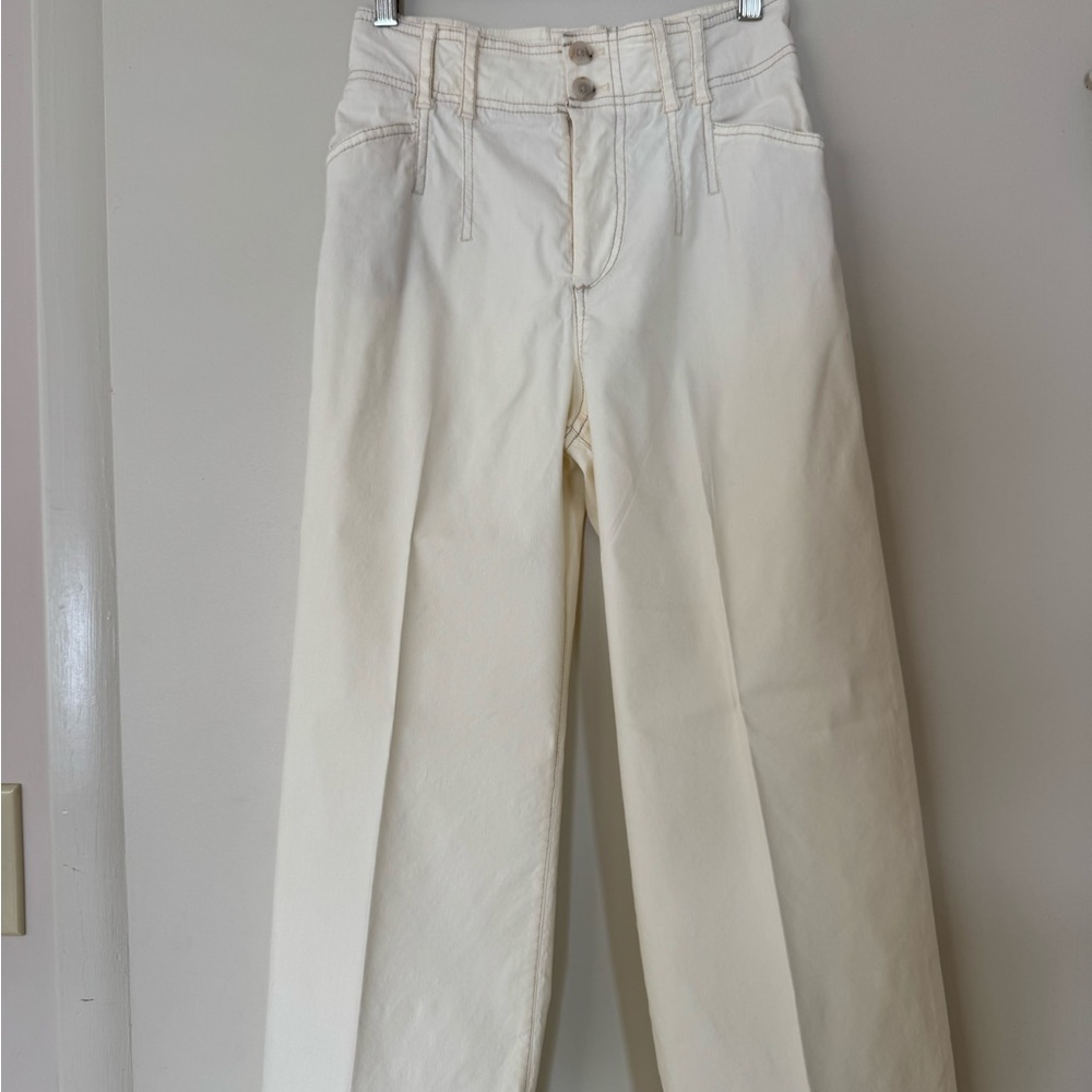 Cream High-Waisted Pants